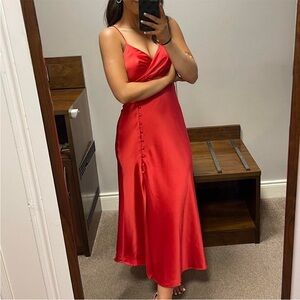 Zara Vibrant Red High Low Dress
